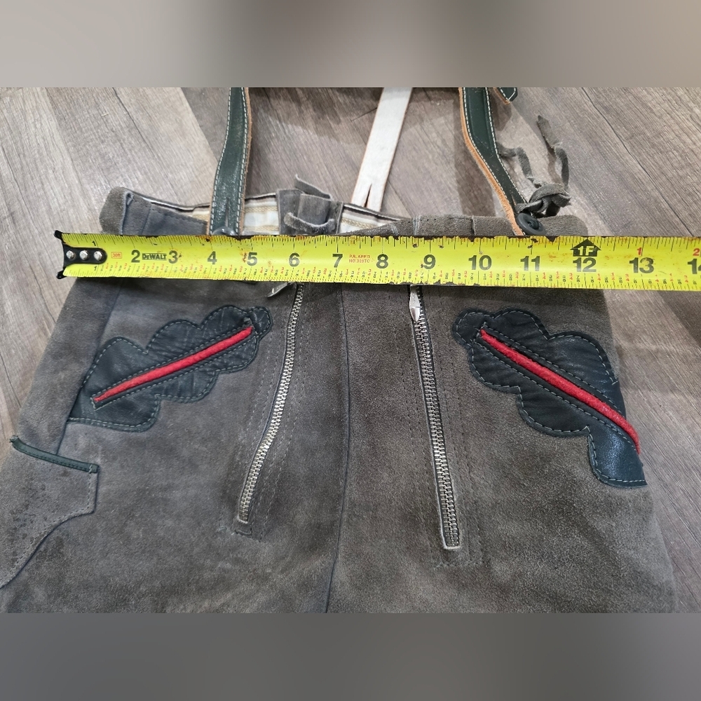 Oktoberfest Lederhosen Leather Shorts Small Bavaria Austria Boho Festivalcore - Picture 5 of 11